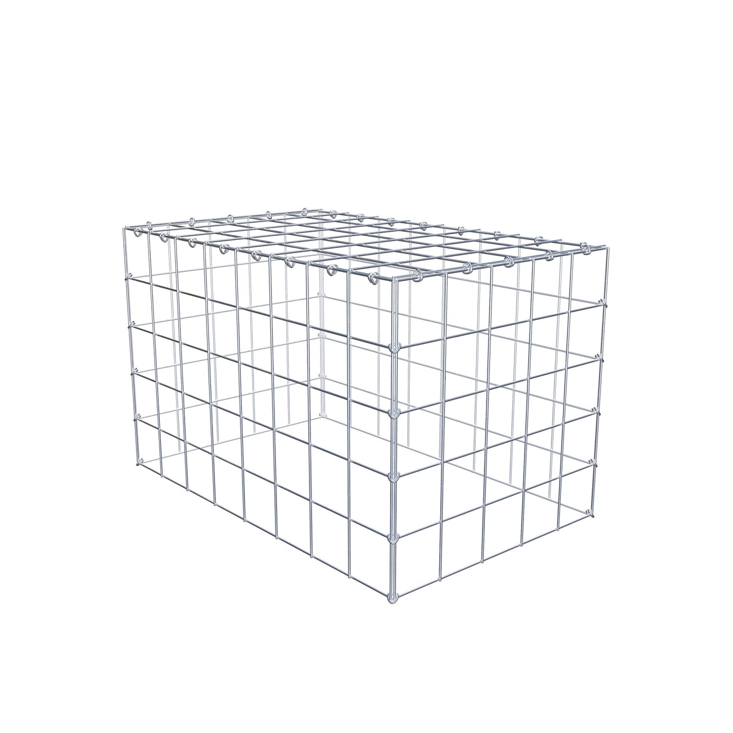 Mounted gabion type 3 80 cm x 50 cm x 50 cm (L x H x D), mesh size 10 cm x 10 cm, C-ring