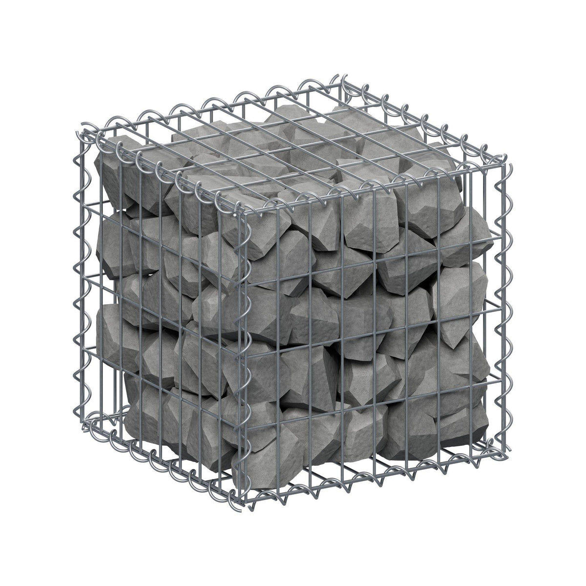 Gabion 40 cm x 40 cm x 40 cm (L x H x P), mailles 5 cm x 10 cm, spirale