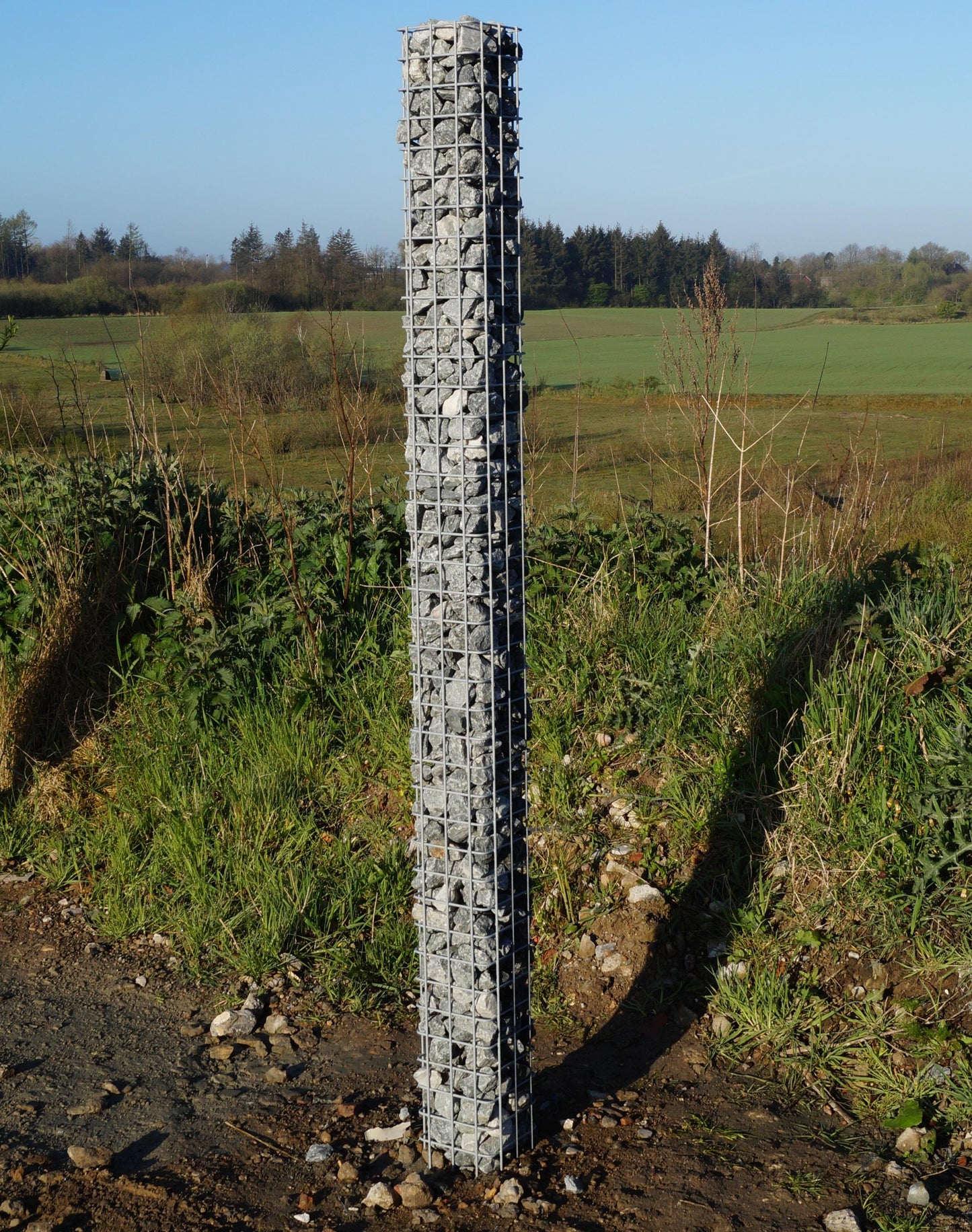 Coluna de gabião quadrada galvanizada a quente, 17 cm x 17 cm, 200 cm de altura, malha 5 cm x 5 cm