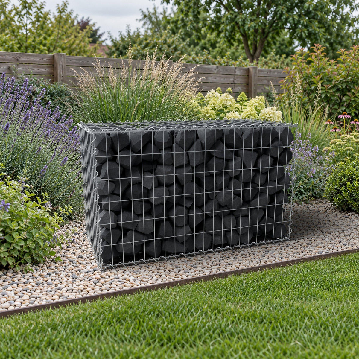 Gabion 100 cm x 60 cm x 50 cm (L x H x P), mailles 5 cm x 10 cm, spirale