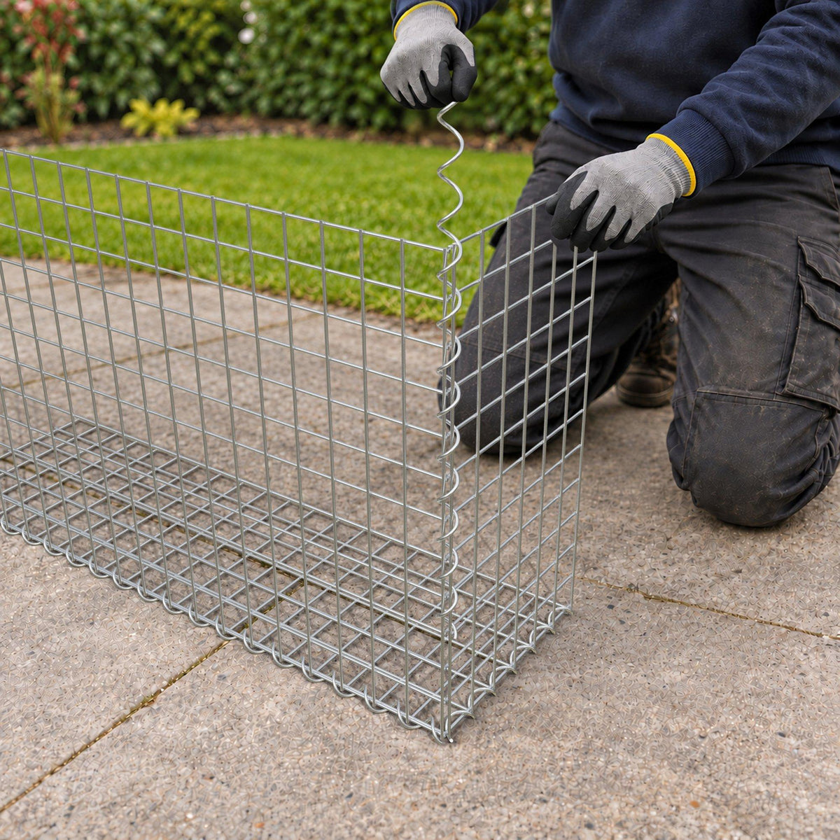 Gabion 100 cm x 60 cm x 30 cm (L x H x D), maskestørrelse 5 cm x 5 cm, spiral