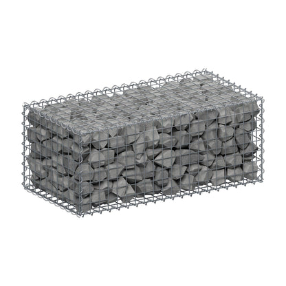 Gabione 100 cm x 40 cm x 50 cm (L x H x T), Maschenweite 5 cm x 5 cm, Spirale
