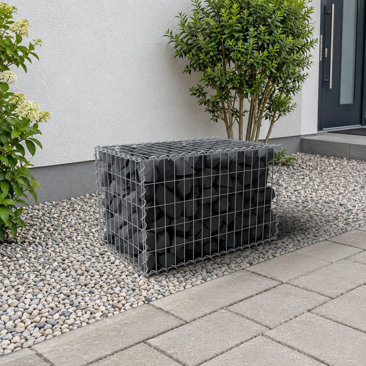 Gabion 80 cm x 50 cm x 50 cm (L x H x D), maskstorlek 5 cm x 10 cm, spiral