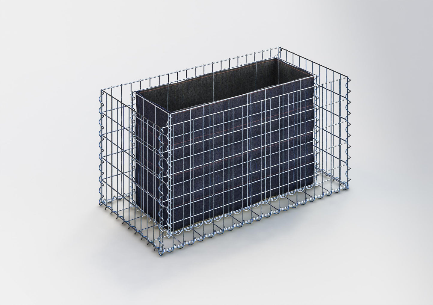 Letto rialzato rettangolare 100 cm x 50 cm x 50 cm (L x H x P), dimensione della rete 5 x 10 cm, spessore delle pareti 10 cm