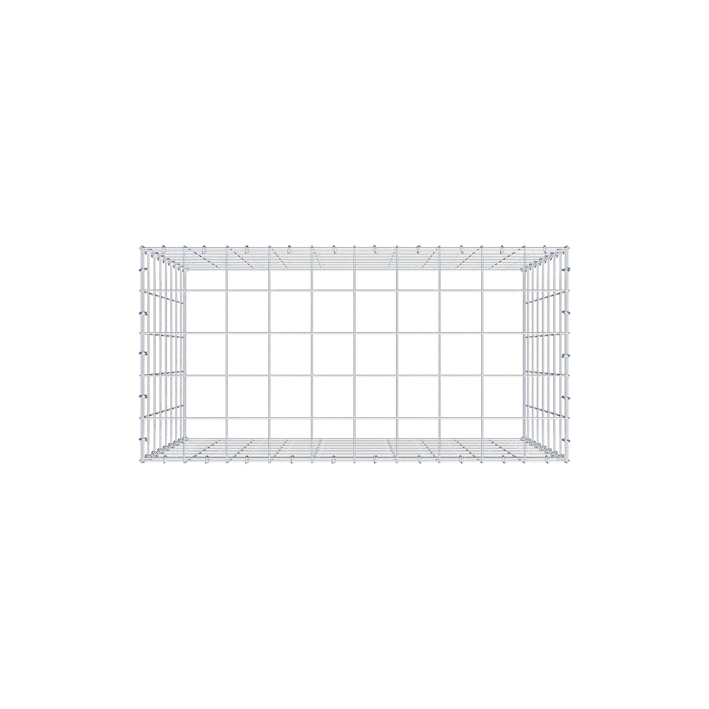 Monteret gabion type 3 100 cm x 80 cm x 50 cm (L x H x D), maskestørrelse 10 cm x 10 cm, C-ring