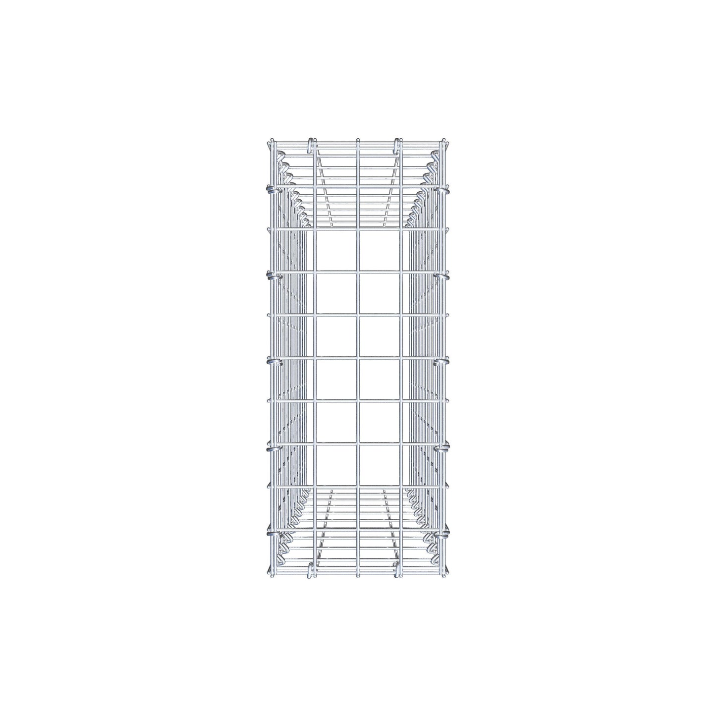 Gavión complementario de tipo 3 100 cm x 20 cm x 50 cm (largo x alto x fondo), malla 5 cm x 10 cm, anillo en C
