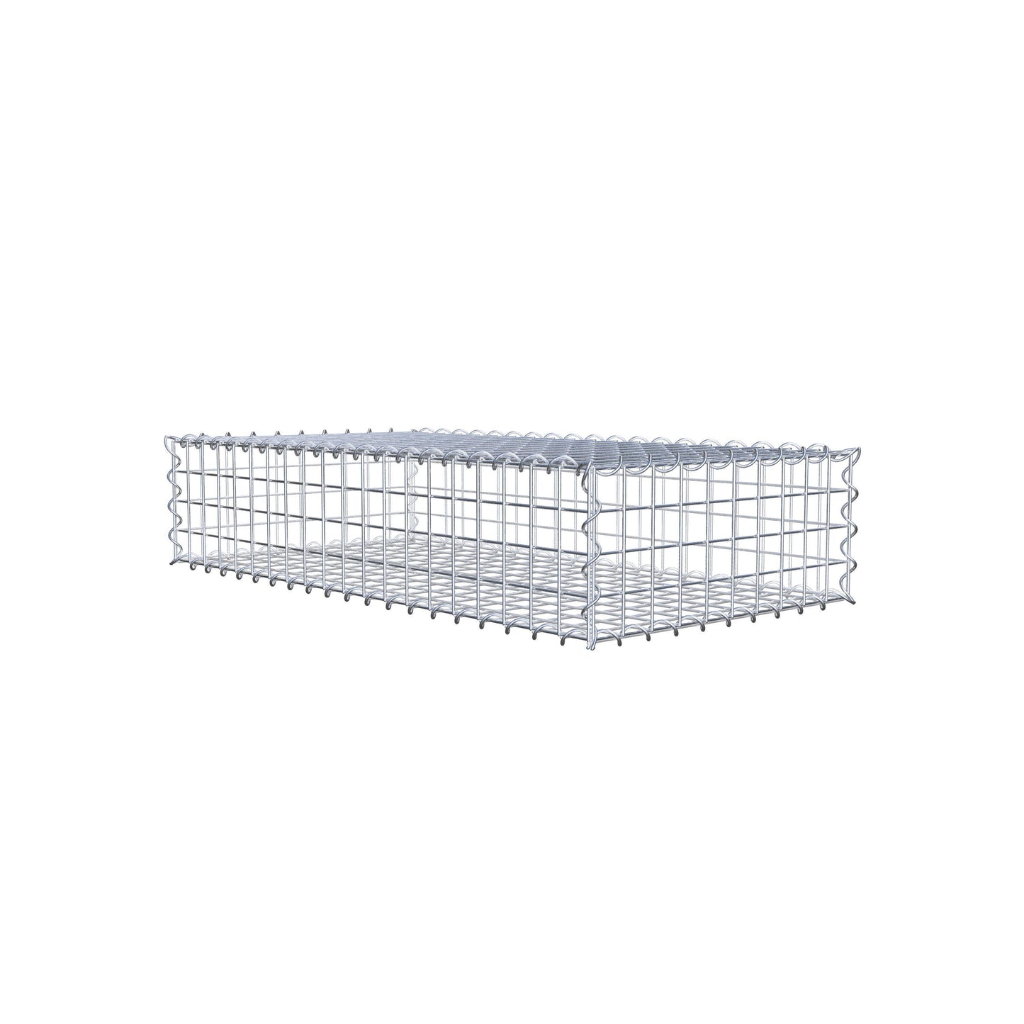 Gabião 100 cm x 20 cm x 50 cm (C x A x P), malhagem 5 cm x 5 cm, espiral