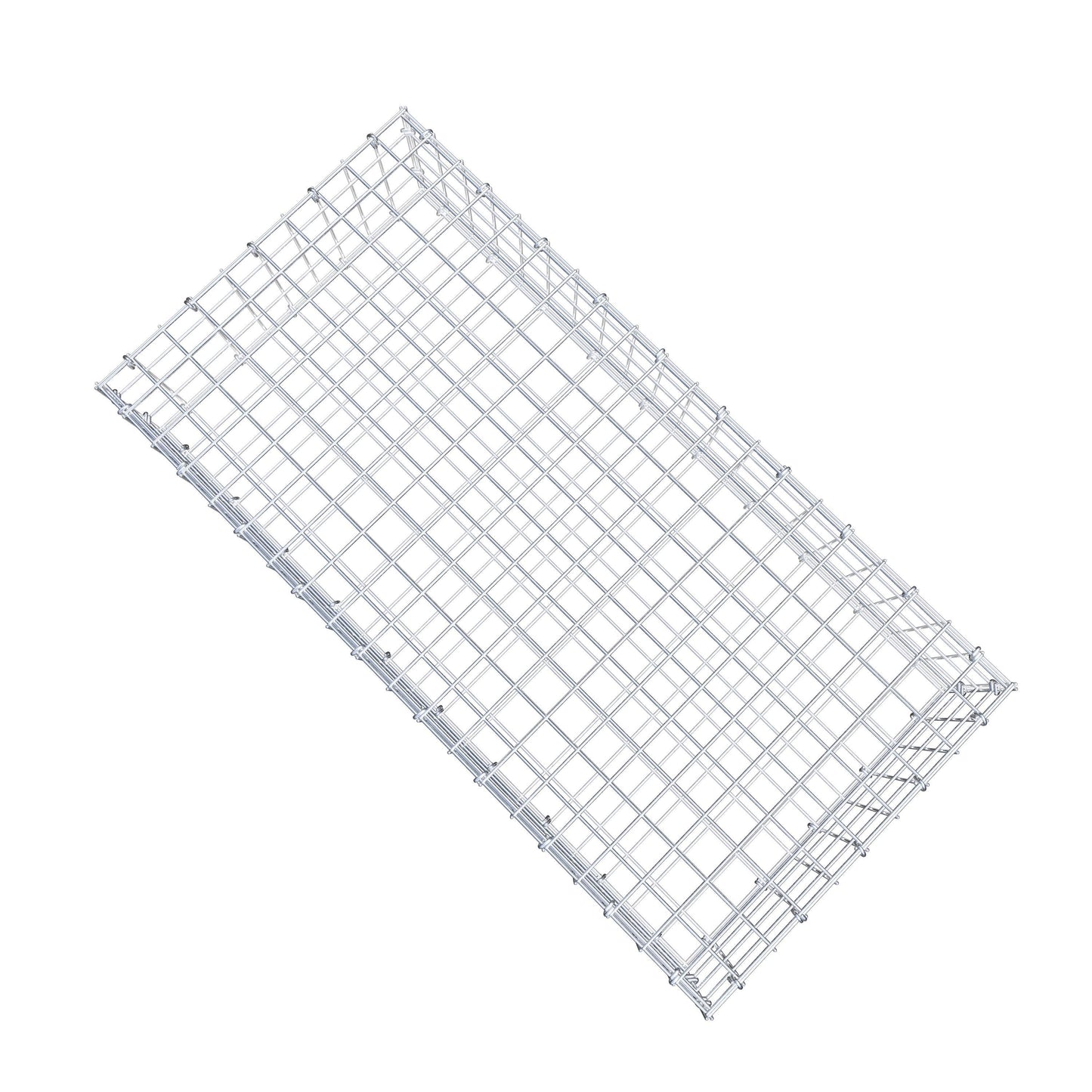 Gabbione 100 cm x 20 cm x 50 cm (L x H x P), maglia 5 cm x 5 cm, anello a C