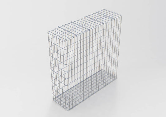 Gabbione zincato a caldo 102 cm x 102 cm x 32 cm, maglia 5 cm x 10 cm, completamente saldato