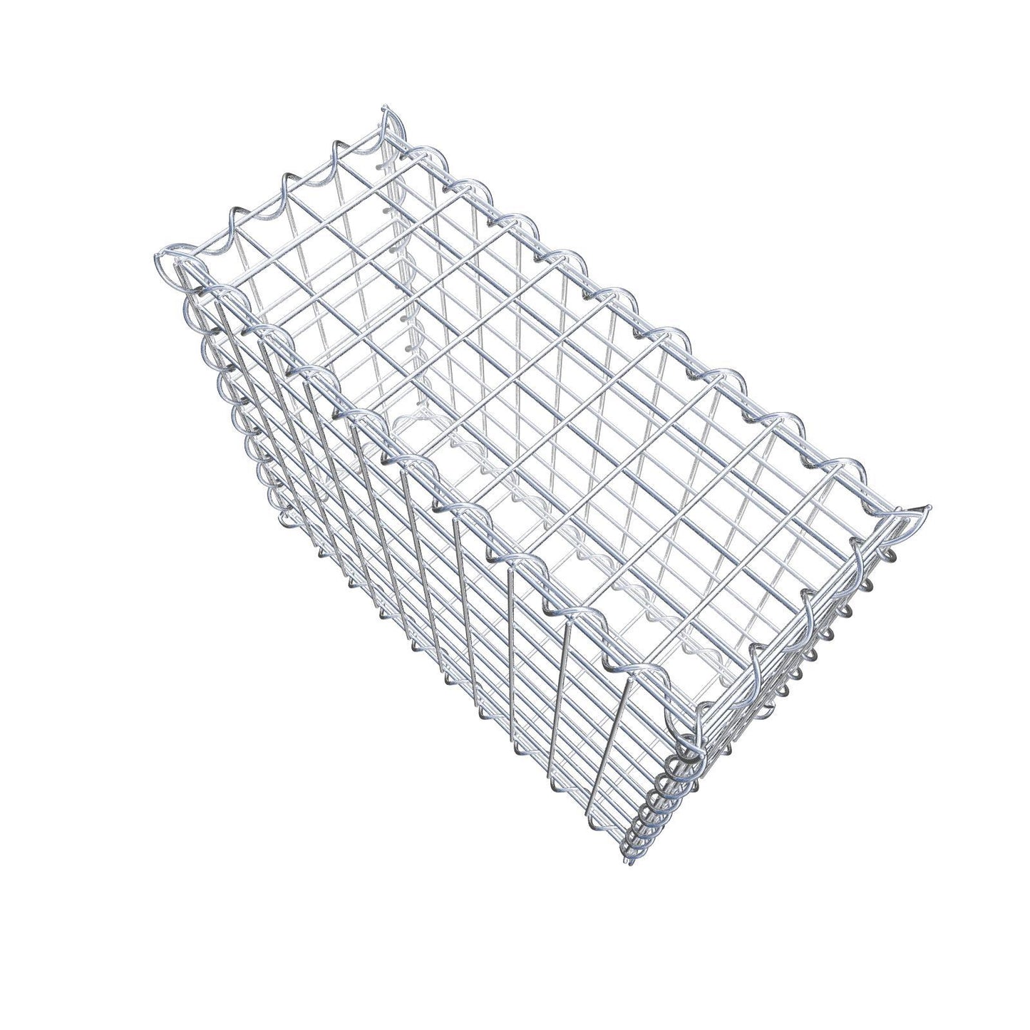 Gabião 50 cm x 40 cm x 20 cm (C x A x P), malhagem 5 cm x 5 cm, espiral
