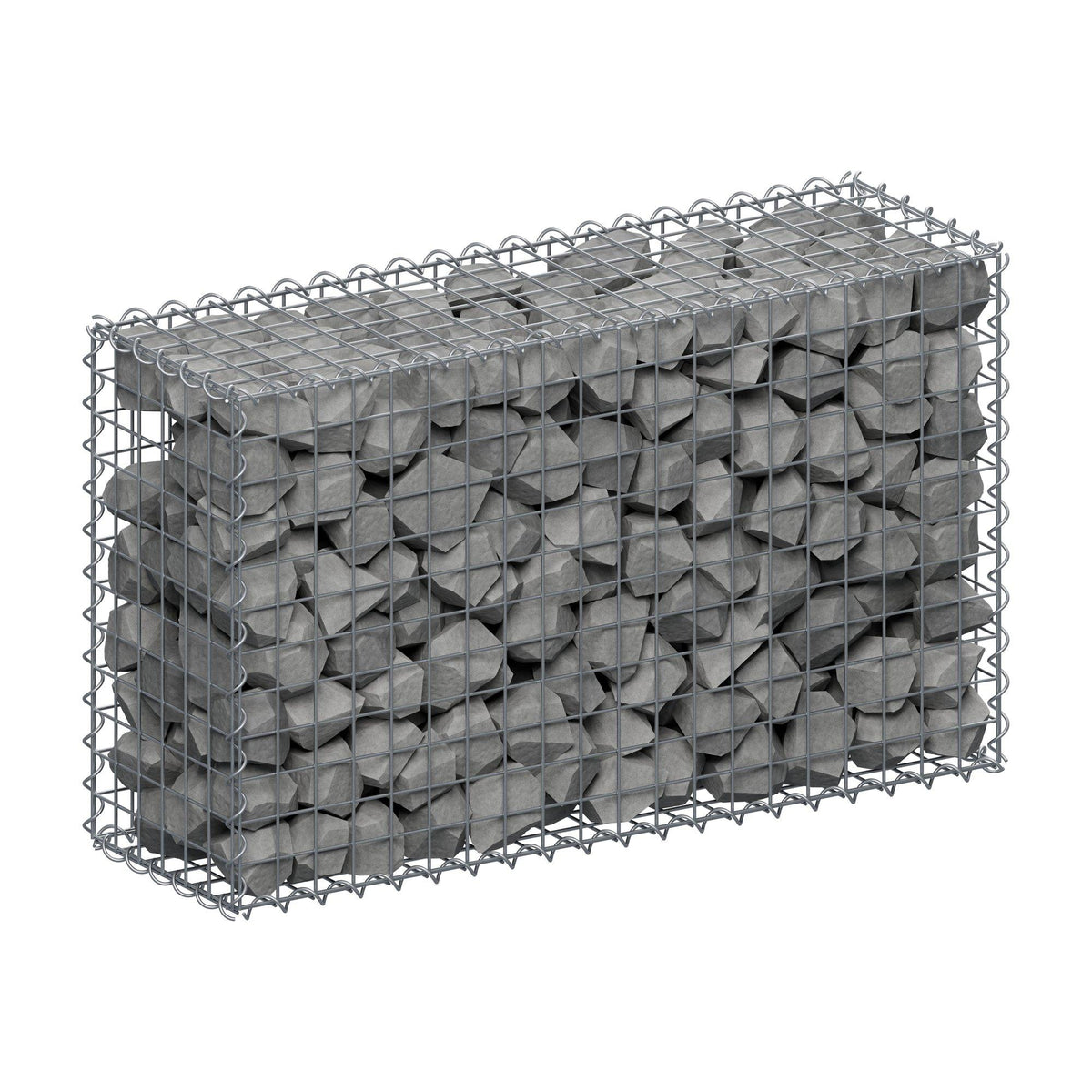 Gabion 100 cm x 60 cm x 30 cm (L x H x D), maskestørrelse 5 cm x 5 cm, spiral