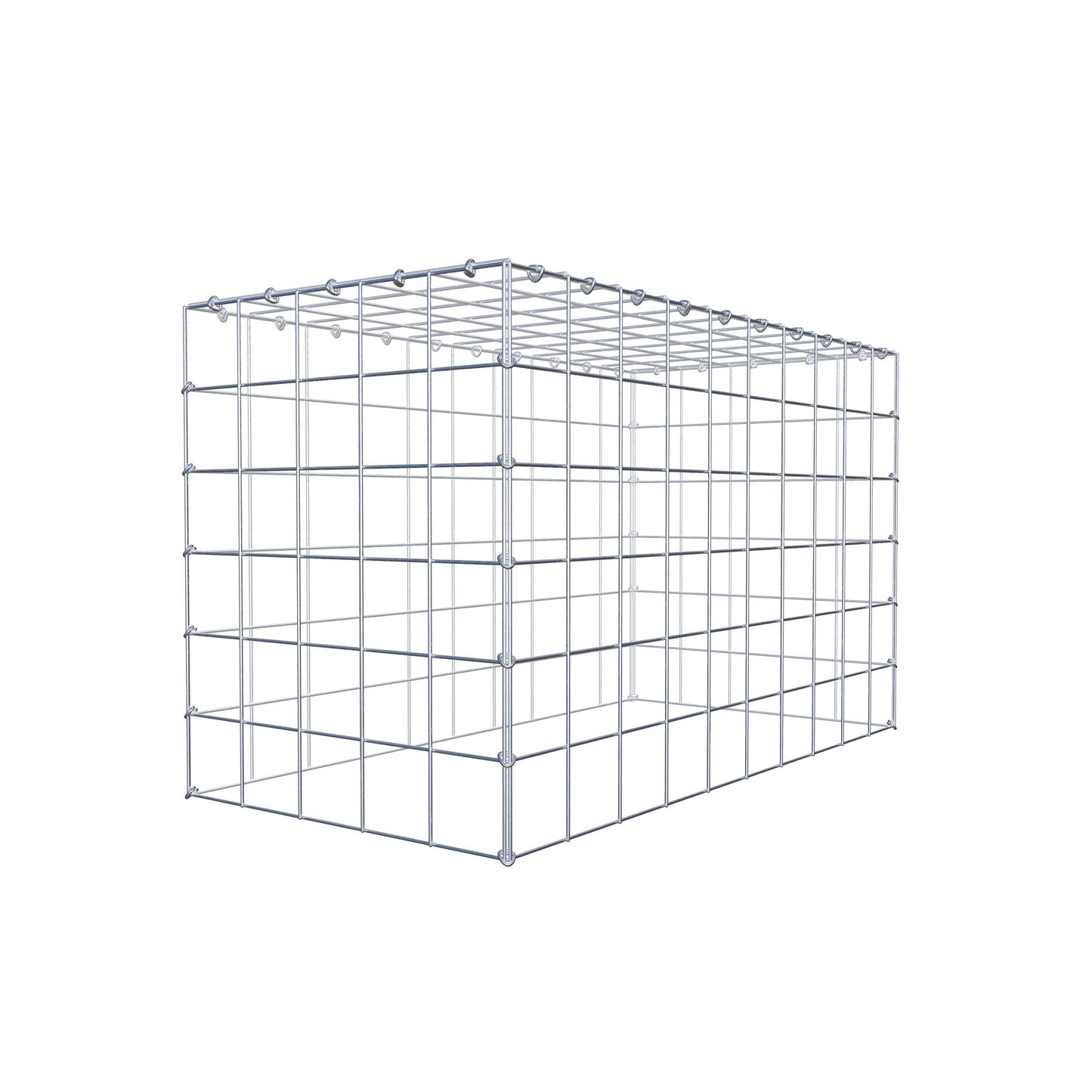 Monteret gabion type 3 100 cm x 60 cm x 50 cm (L x H x D), maskestørrelse 10 cm x 10 cm, C-ring