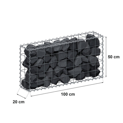 Gabion 100 cm x 50 cm x 20 cm (L x H x D), mesh size 10 cm x 10 cm, spiral