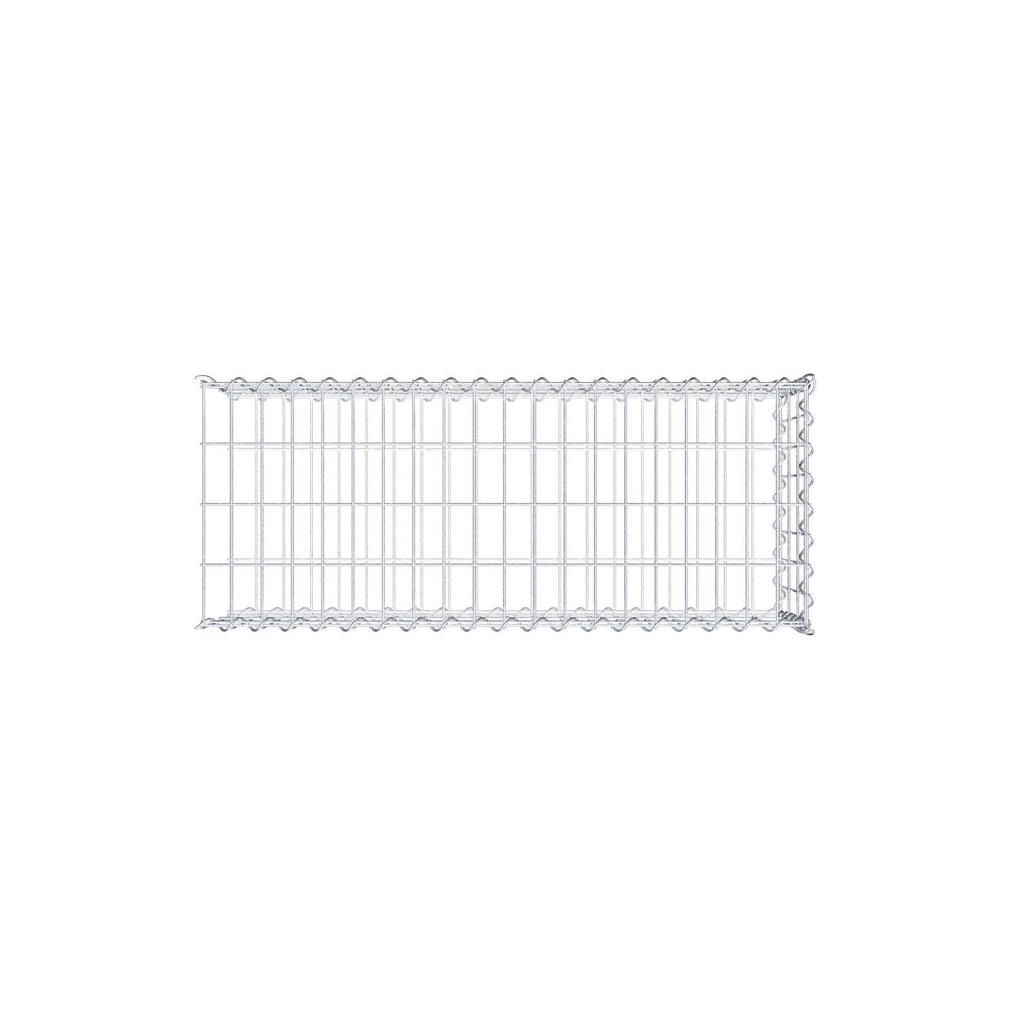 Opvokset gabion type 2 100 cm x 30 cm x 40 cm (L x H x D), maskestørrelse 5 cm x 10 cm, spiral