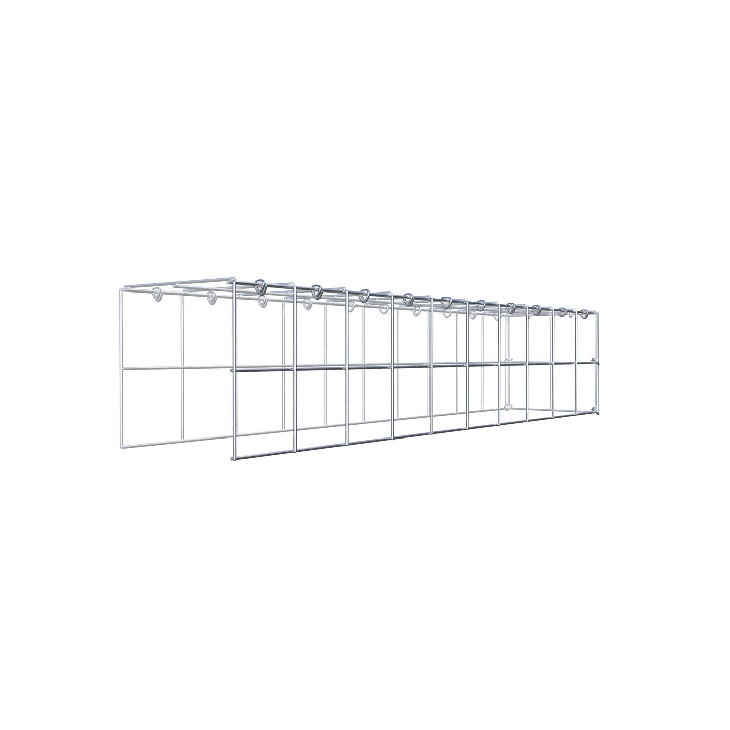 Type 4 oplegkorf 100 cm x 20 cm x 20 cm (L x H x D), maaswijdte 10 cm x 10 cm, C-ring