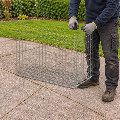 Gabion 100 cm x 80 cm x 50 cm (L x H x D), mesh size 5 cm x 10 cm, spiral