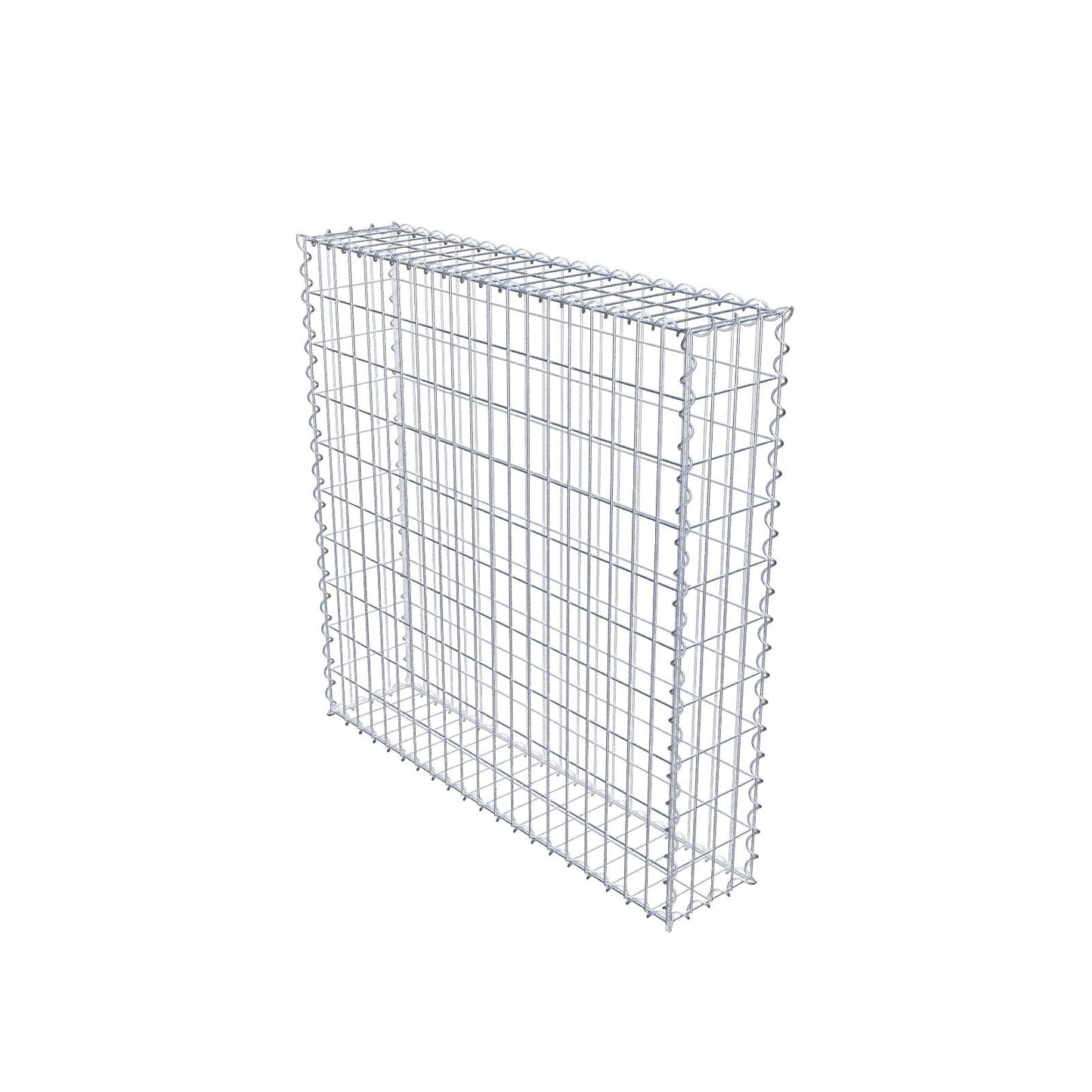 Gabbione 100 cm x 100 cm x 20 cm (L x H x P), maglia 5 cm x 10 cm, spirale