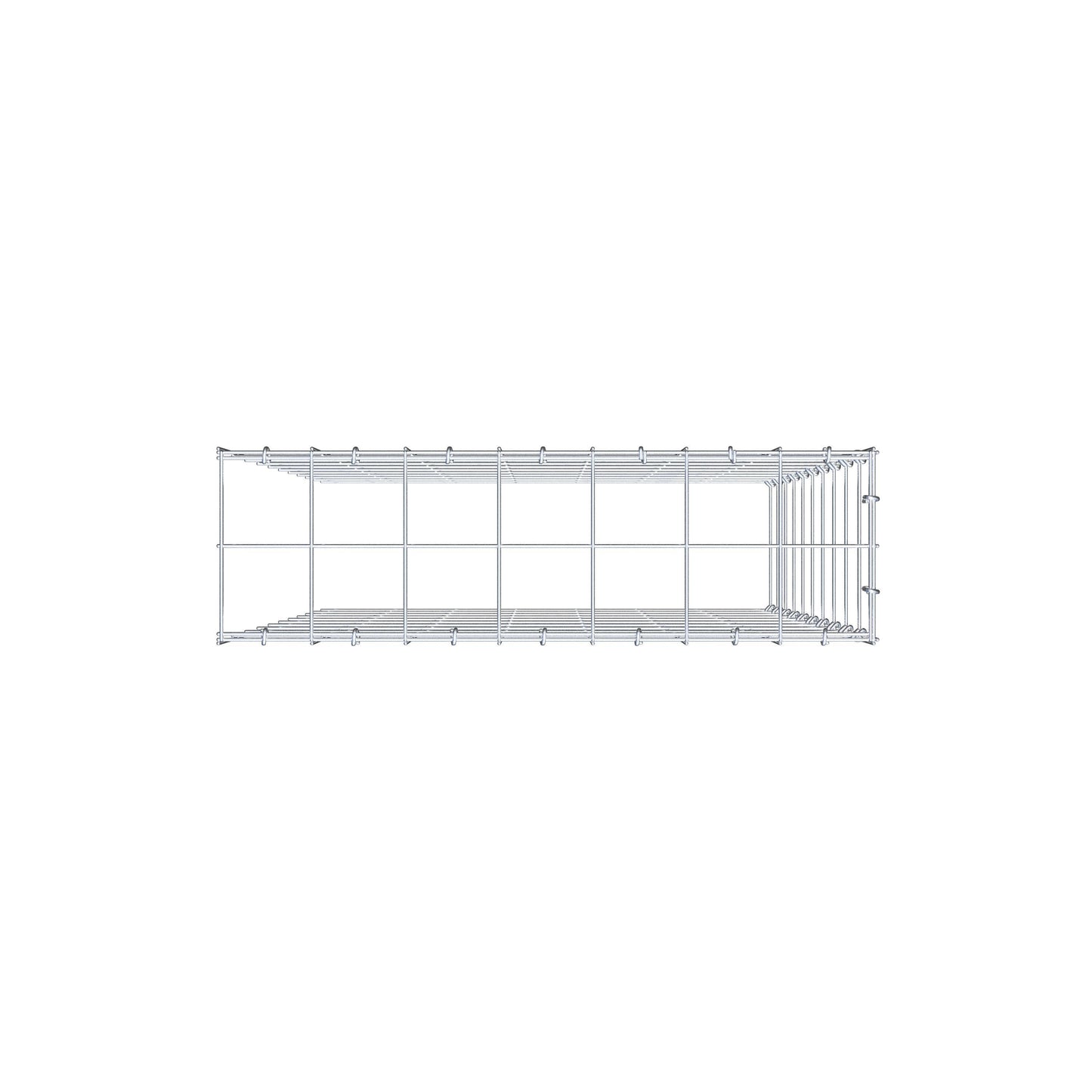 Mounted gabion type 4 100 cm x 70 cm x 20 cm (L x H x D), mesh size 10 cm x 10 cm, C-ring