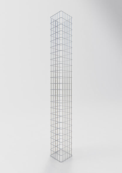 Gabionsøjle firkantet 27 cm x 27 cm, 230 cm høj, MW 5 cm x 10 cm