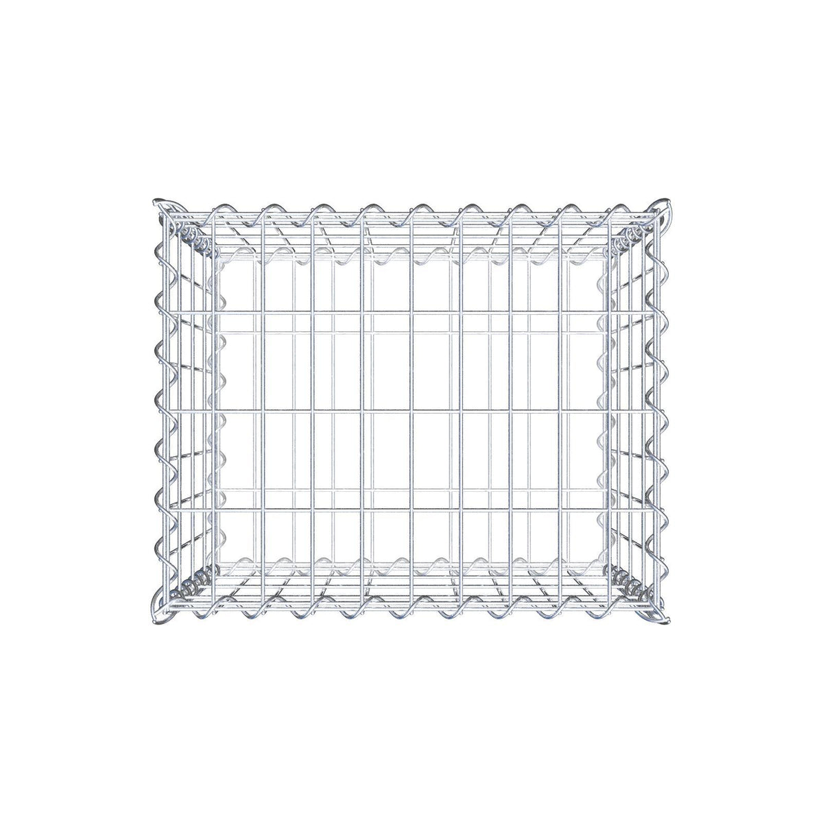 Schanskorf 50 cm x 40 cm x 40 cm (L x H x D), maaswijdte 5 cm x 10 cm, spiraalvormig
