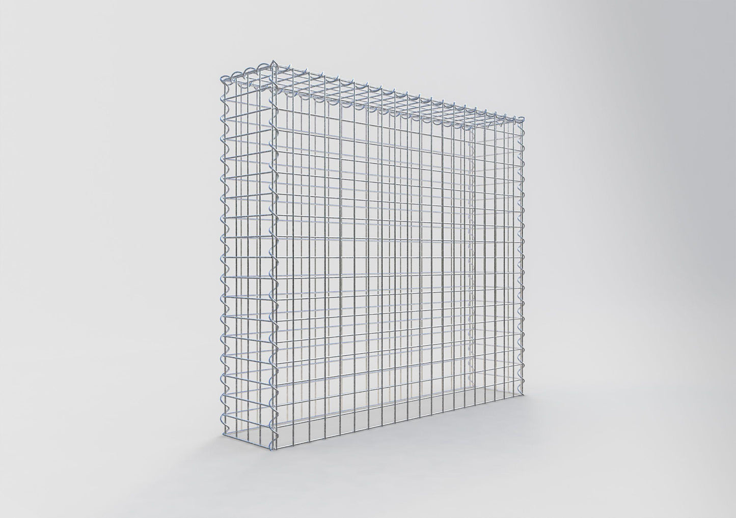 Gavión adulto tipo 3 100 cm x 90 cm x 20 cm (largo x alto x profundidad), tamaño de malla 5 cm x 5 cm, espiral