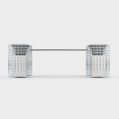 Banco de jardín 2 pilares para flores - 200 x 62 x 42 ( L x A x P) MW 5 x 5 cm galvanizado en caliente, con encimera reciclada en antracita