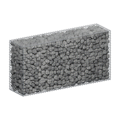 Gabion 200 cm x 100 cm x 50 cm (L x H x D), maskestørrelse 5 cm x 5 cm, spiral