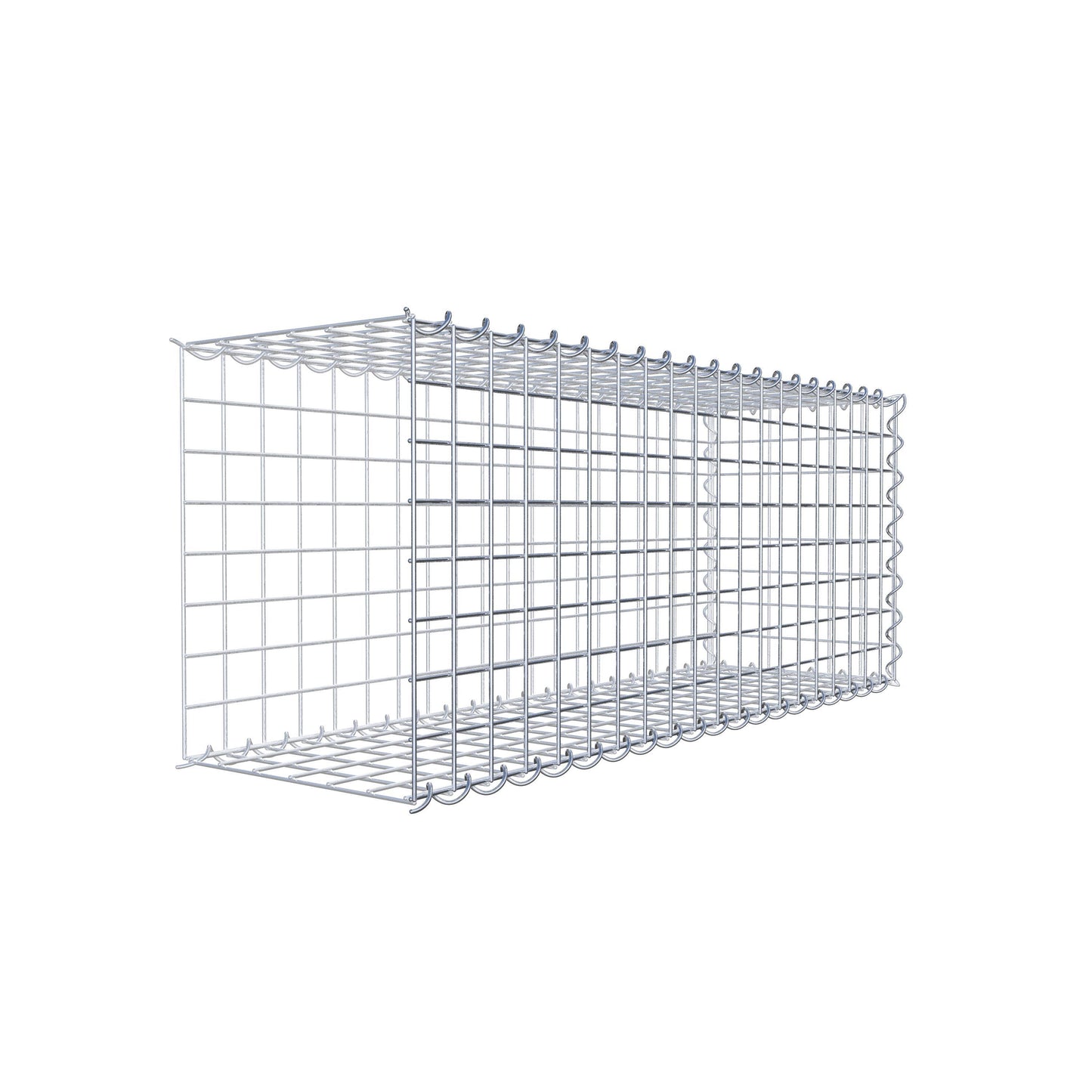 Opvokset gabion type 2 100 cm x 40 cm x 30 cm (L x H x D), maskestørrelse 5 cm x 5 cm, spiral