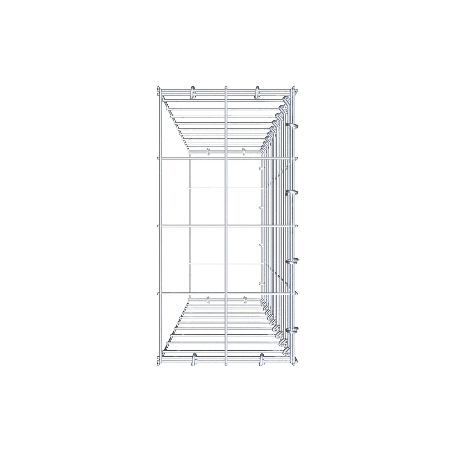 Type 2 oplegkorf 100 cm x 20 cm x 40 cm (L x H x D), maaswijdte 10 cm x 10 cm, C-ring