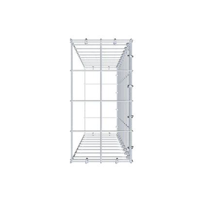 Type 2 oplegkorf 100 cm x 20 cm x 40 cm (L x H x D), maaswijdte 10 cm x 10 cm, C-ring
