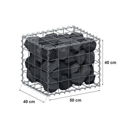 Gabione 50 cm x 40 cm x 40 cm (L x H x T), Maschenweite 10 cm x 10 cm, Spirale