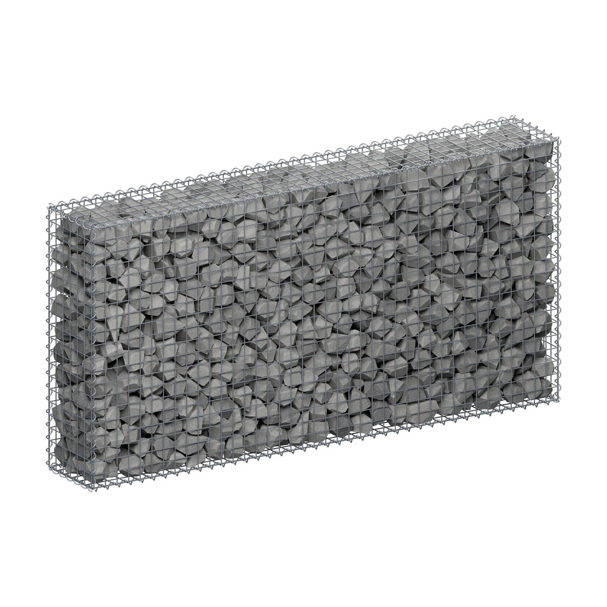 Gabião 200 cm x 100 cm x 30 cm (C x A x P), malhagem 5 cm x 5 cm, espiral