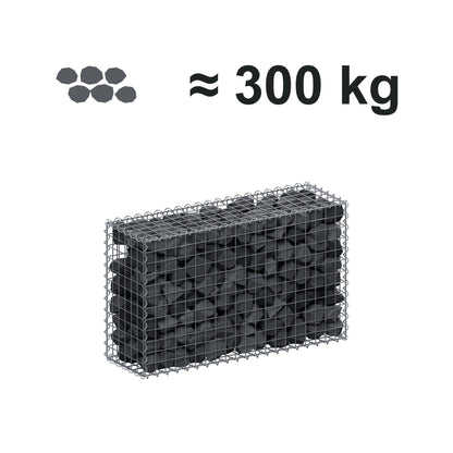 Gabion 100 cm x 60 cm x 30 cm (L x H x D), maskestørrelse 5 cm x 5 cm, spiral
