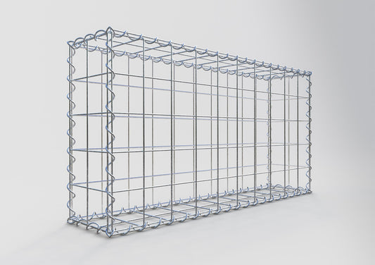 Gabione 100 cm x 50 cm x 20 cm (L x H x T), Maschenweite 10 cm x 10 cm, Spirale