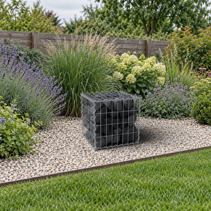 Gabion 40 cm x 40 cm x 40 cm (L x H x P), mailles 5 cm x 10 cm, spirale
