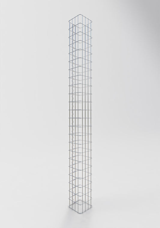 Columna de gaviones, cuadrada 22 cm x 22 cm, 230 cm de altura, MW 5 cm x 10 cm
