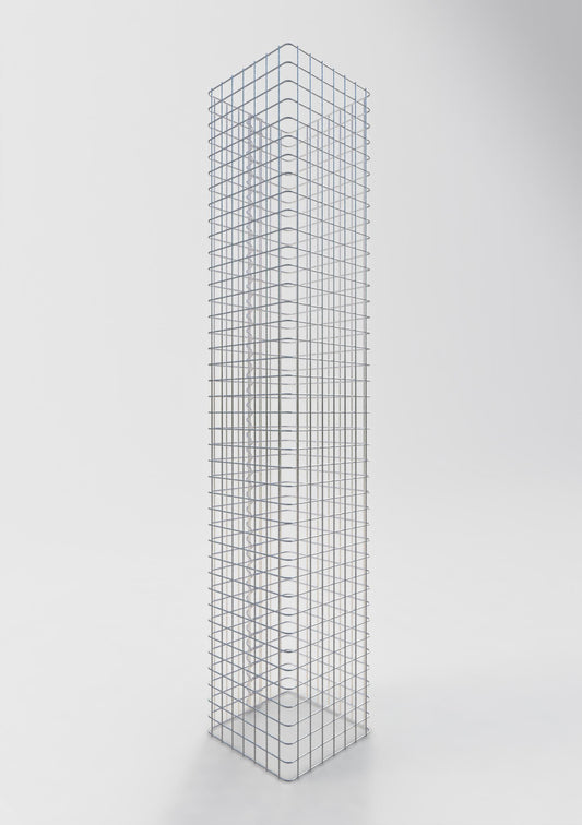 Colonne de gabion carrée 37 cm x 37 cm, 200 cm de hauteur, MW 5 cm x 5 cm
