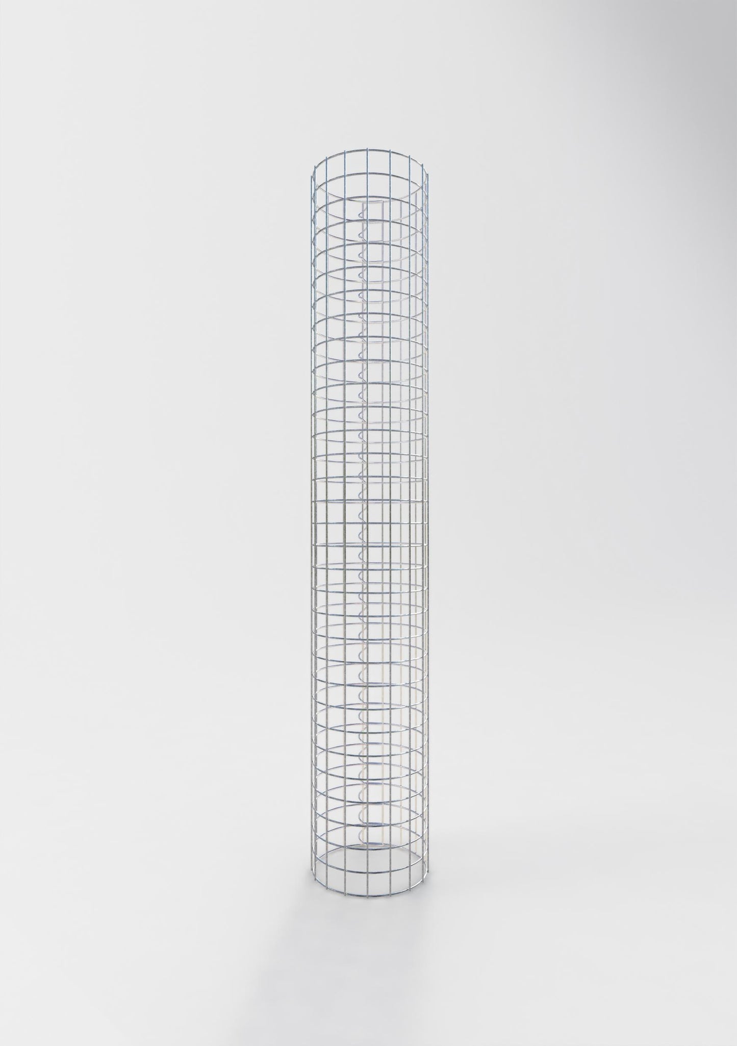 Gabion column around 27 cm diameter, 160 cm height, mesh size 5 cm x 5 cm
