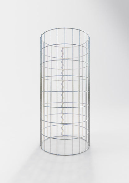 Gabion column around 37 cm diameter, 80 cm height, mesh size 5 cm x 10 cm