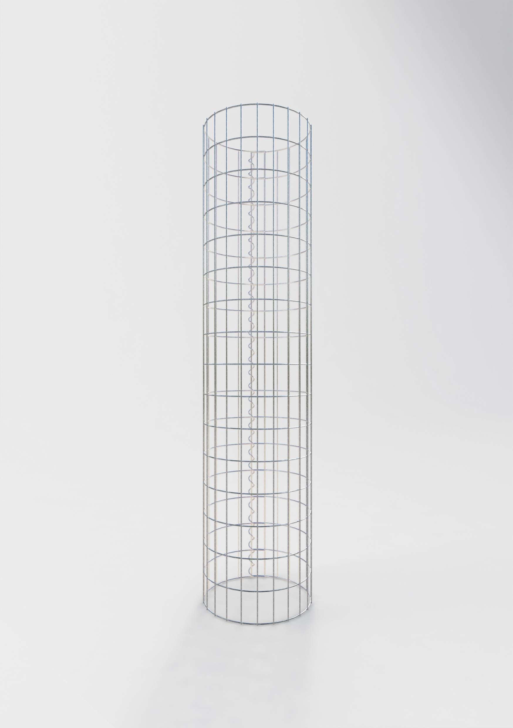 Gabion column around 37 cm diameter, 160 cm height, mesh size 5 cm x 10 cm