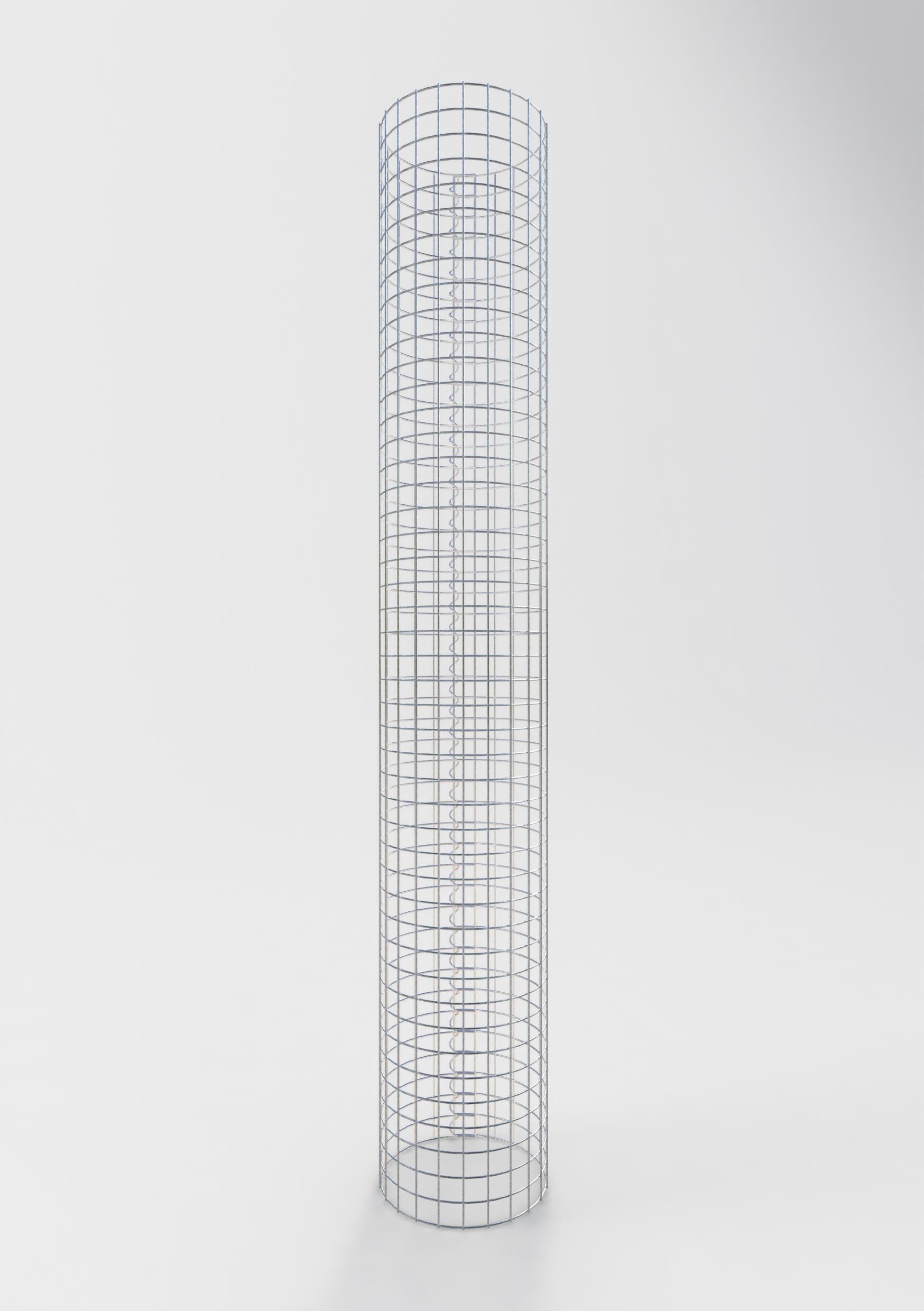 Coluna de gabião redonda 37 cm de diâmetro, 230 cm de altura, malhagem 5 cm x 5 cm