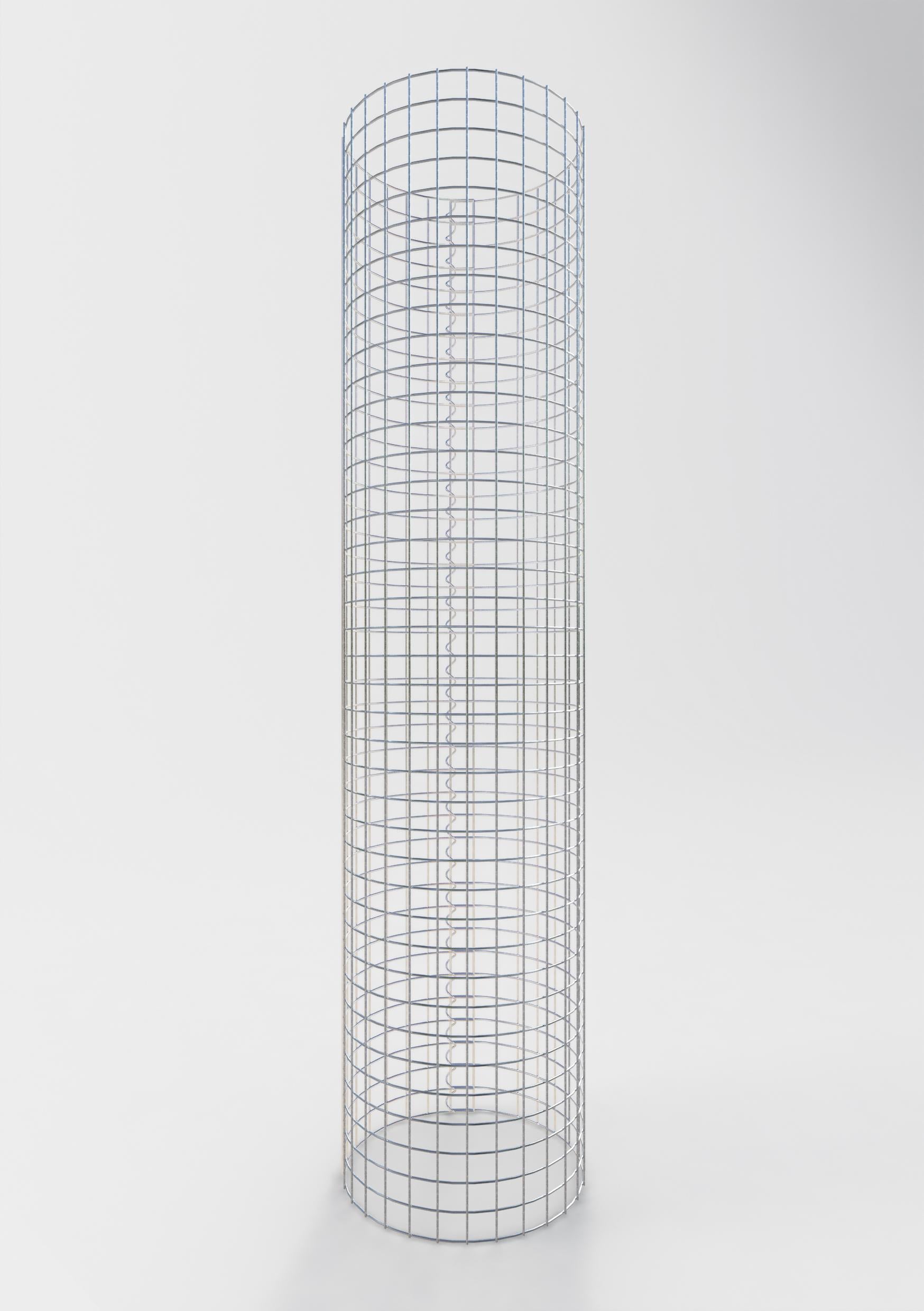 Gabion column around 47 cm diameter, 200 cm height, mesh size 5 cm x 5 cm