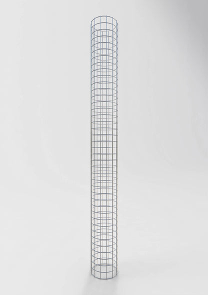 Colonna di gabbioni, rotonda, zincata a caldo, diametro 22 cm, altezza 200 cm, MW 5 cm x 5 cm