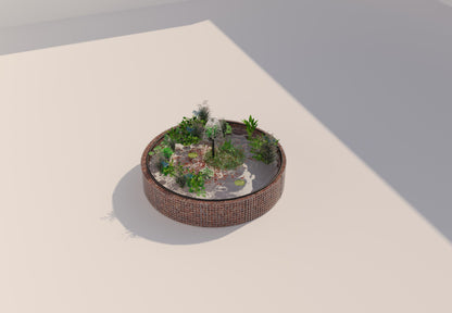 Gabbione per laghetti rialzati rotondo, diametro esterno 262 cm, altezza 50 cm, maglia 5 x 5 cm, spessore parete 15 cm