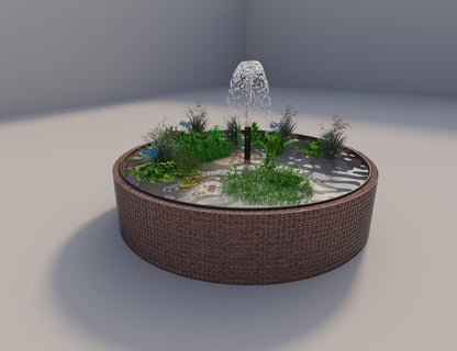 Gabion bassin surélevé rond, diamètre extérieur 352 cm, hauteur 80 cm, mailles 5 x 5 cm, épaisseur de paroi 15 cm