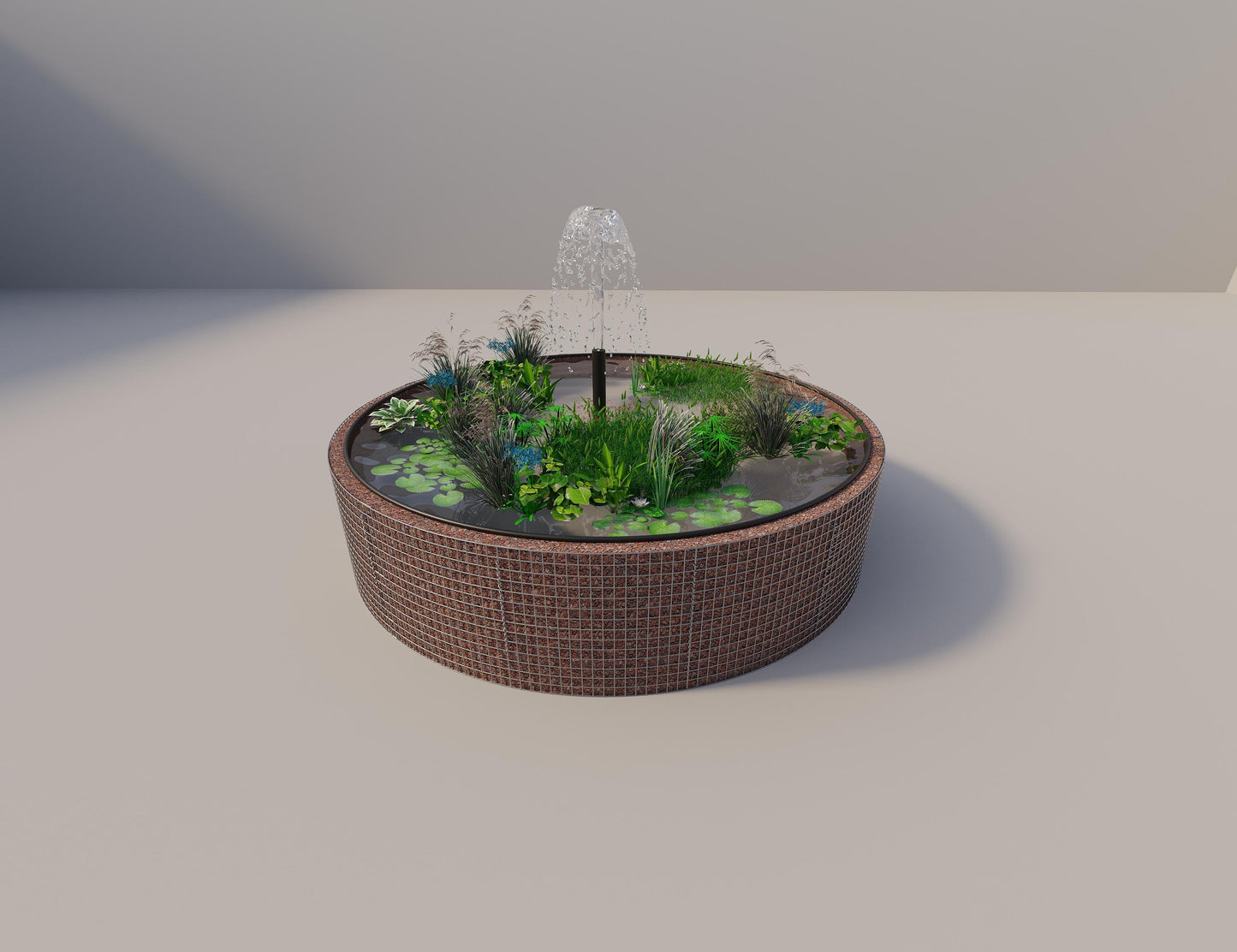 Gabion bassin surélevé rond, diamètre extérieur 352 cm, hauteur 80 cm, mailles 5 x 5 cm, épaisseur de paroi 15 cm