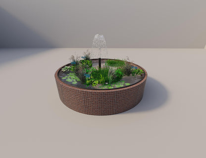 Gabion bassin surélevé rond, diamètre extérieur 352 cm, hauteur 80 cm, mailles 5 x 5 cm, épaisseur de paroi 15 cm