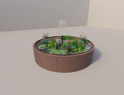 Gabion bassin surélevé rond, diamètre extérieur 352 cm, hauteur 80 cm, mailles 5 x 5 cm, épaisseur de paroi 15 cm